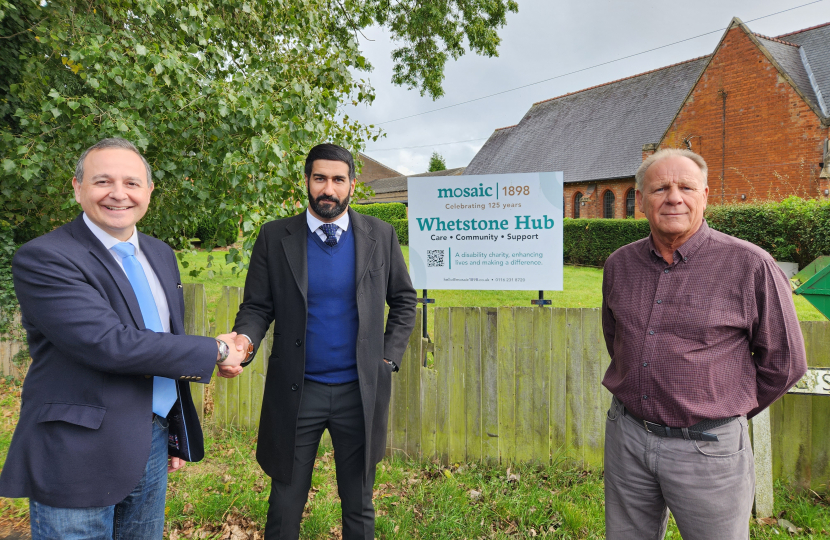 photo Photo outside site which includes Alberto Costa MP, Mr Zoheb Shariff, Cllr Les Phillimore. (L to R)