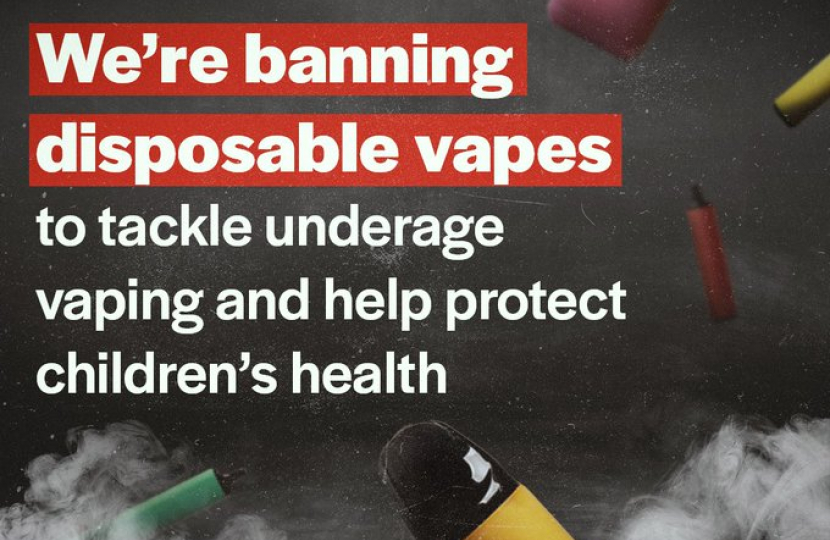 Government announcement "we're banning disposable vapes"