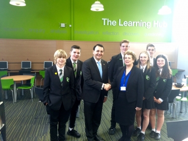 Alberto meets pupils and staff at Lutterworth High School