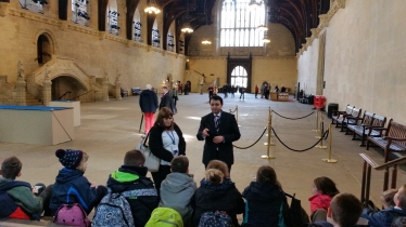 Alberto Costa meets Millfield pupils in Westminster Hall