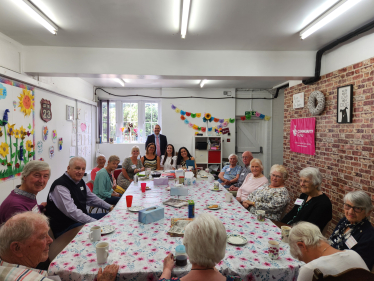 Alberto is pictured at Sapcote Memory Hub, one of the organisations attending the Pensioners Fair